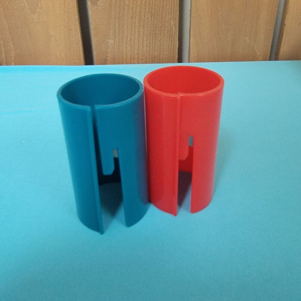 Wrapping Paper Holder Cutter Set 2 Red Aqua Holiday Craft Organization Birthday
